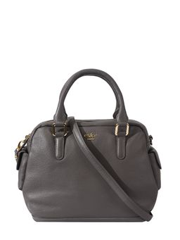 Eske - Grey Solid Leather Handbag for Women