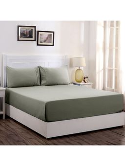 Maspar - Colorart Slumber Solid 200TC Grey Bedsheet & 2 Pillow Covers (Set of 3)