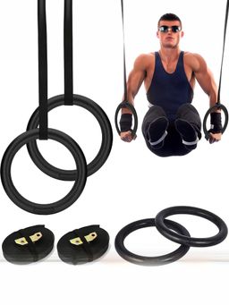 Strauss - Abs Gymnastics Ring with Adjustable Straps - Black