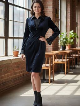 Oh Rare - Black Velvet Solid Dress