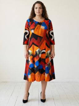 Amydus - Multi-Color Polyester Printed Dress