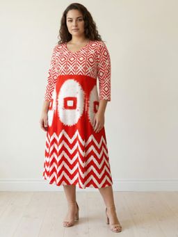 Amydus - Red Polyester Printed Dress
