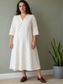 Amydus - Ivory Cotton Floral Dress