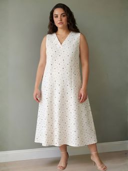 Amydus - Ivory Cotton Floral Dress
