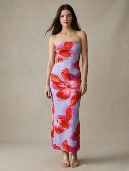 Outzidr - Multi-Color Polyester Floral Dress