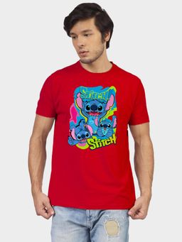 Greylongg - Comfortable Mens Round Neck T-Shirt - Red