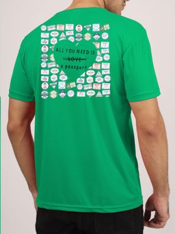 Greylongg - Comfortable Mens Round Neck T-Shirt - Green
