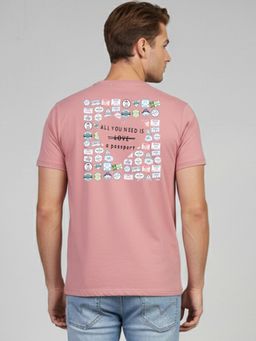 Greylongg - Comfortable Mens Round Neck T-Shirt - Pink