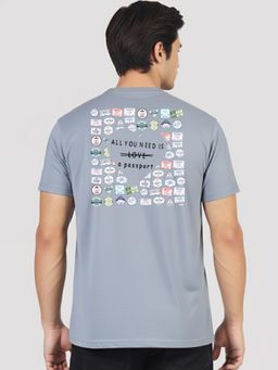 Greylongg - Comfortable Mens Round Neck T-Shirt - Grey