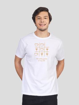 Greylongg - Comfortable Mens Round Neck T-Shirt - White