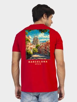 Greylongg - Comfortable Mens Round Neck T-Shirt - Red