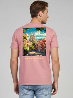 Greylongg - Comfortable Mens Round Neck T-Shirt - Pink