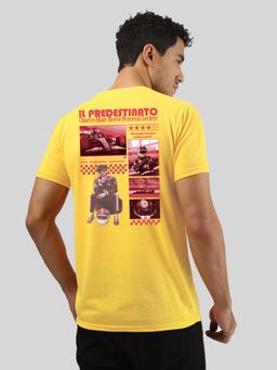 Greylongg - Comfortable Mens Round Neck T-Shirt - Yellow