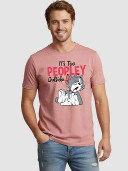 Greylongg - Comfortable Mens Round Neck T-Shirt - Pink