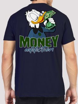 Greylongg - Comfortable Mens Round Neck T-Shirt - Navy Blue