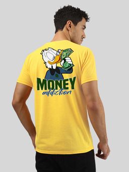 Greylongg - Comfortable Mens Round Neck T-Shirt - Yellow