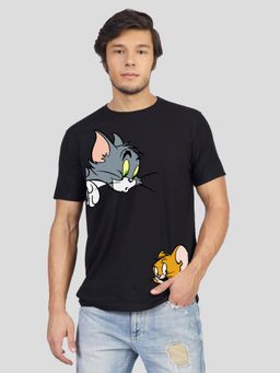 Greylongg - Comfortable Mens Round Neck T-Shirt - Black