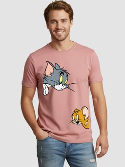 Greylongg - Comfortable Mens Round Neck T-Shirt - Pink