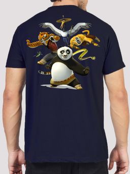 Greylongg - Comfortable Mens Round Neck T-Shirt - Navy Blue