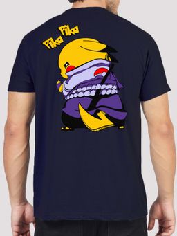 Greylongg - Comfortable Mens Round Neck T-Shirt - Navy Blue