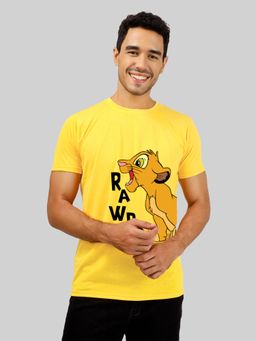 Greylongg - Comfortable Mens Round Neck T-Shirt - Yellow