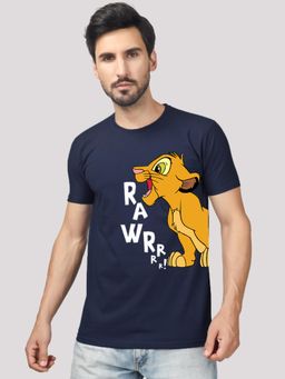 Greylongg - Comfortable Mens Round Neck T-Shirt - Navy Blue