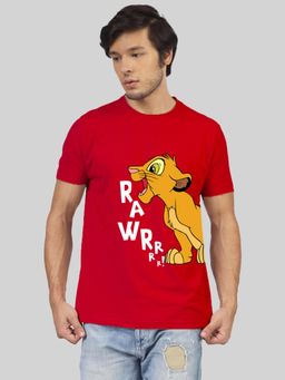 Greylongg - Comfortable Mens Round Neck T-Shirt - Red