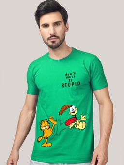 Greylongg - Comfortable Mens Round Neck T-Shirt - Green