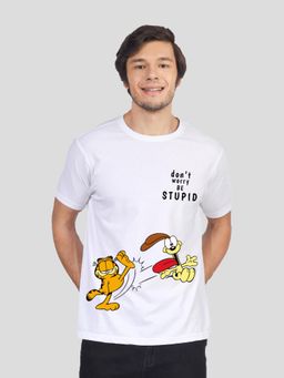 Greylongg - Comfortable Mens Round Neck T-Shirt - White