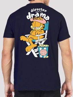 Greylongg - Comfortable Mens Round Neck T-Shirt - Navy Blue