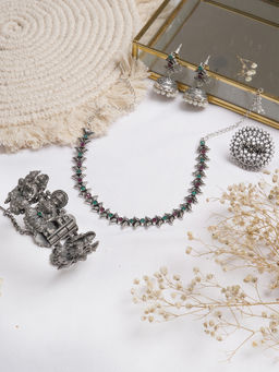 Teejh - by Joker and Witch Ginni Silver Oxidised Jewelry Gift Set