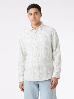 Pepe Jeans - Men Green Botanical Print Full Sleeve Casual Shirt