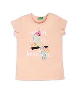 United Colors of Benetton - Girls Peach Printed Top