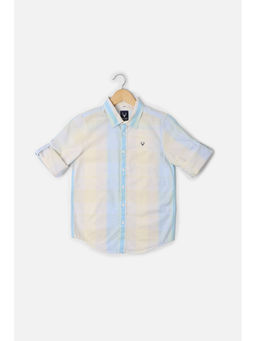 Allen Solly - Boys Yellow Slim Fit Checks Casual Shirt