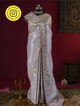 ZILIKAA - Lilac Purple Kanchi Tissue Silk Saree with Unstitched Blouse