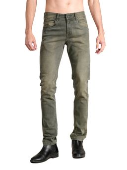 Cantabil - Men Olive Green Solid Casual Jeans