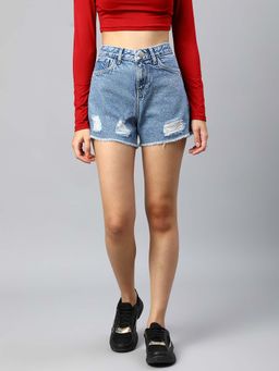 Xpose - Women Blue Regular Fit Denim Shorts