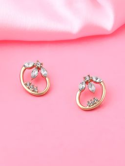 Estele - Gold Plated Sprouting Bud Stud Earrings for Women