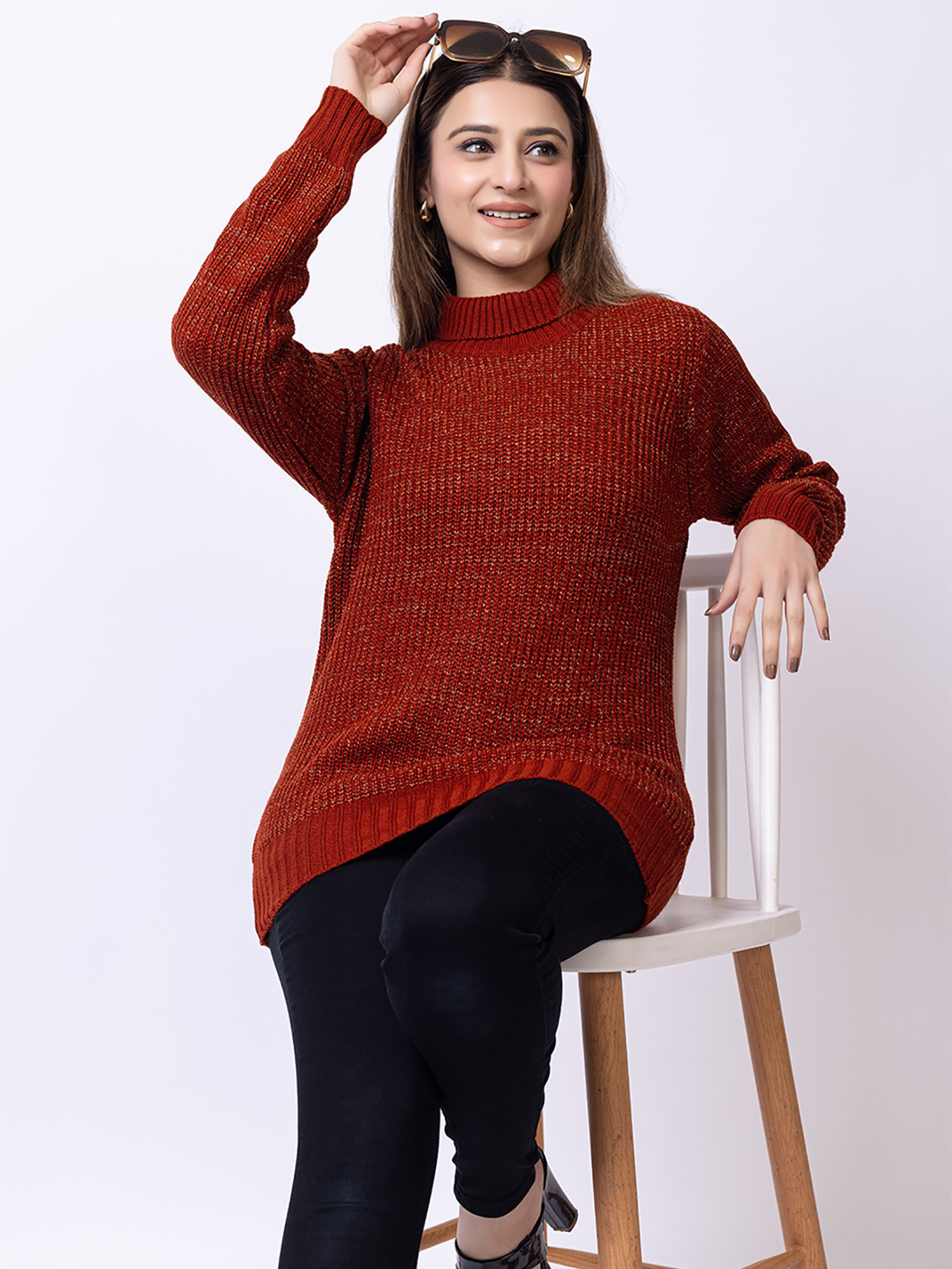 club york Brown Solid Sweater-picture-11