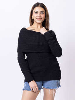 Club York - Black Solid Sweater