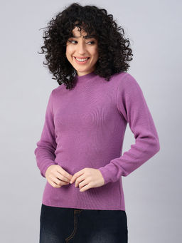 RVK - Women Purple Woolen Pullover Sweater