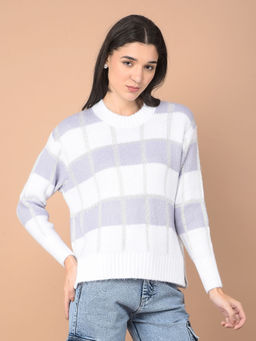 CRIMSOUNE CLUB - Women Purple Printed Sweater