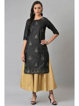 W - Black Printed Kurta