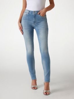 Guess - Cotton Blend Skinny Mid Rise Jeans
