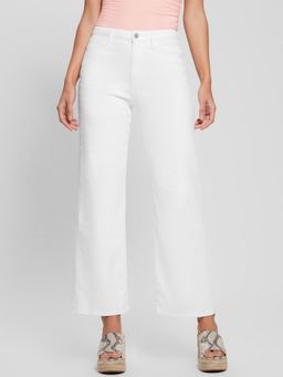 Guess - Cotton Blend Wide Leg High Rise Jeans