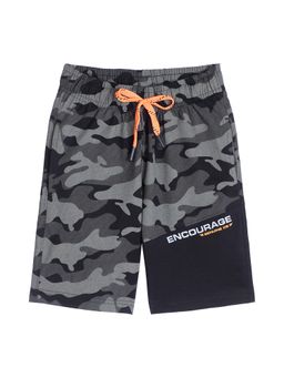 Cantabil - Boys Black Printed Bermuda Shorts