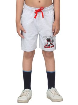 Cantabil - Boys Grey Melange Solid Bermuda Shorts