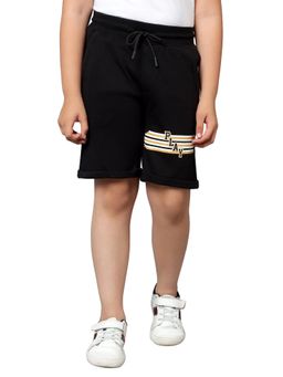 Cantabil - Boys Black Printed Bermuda Shorts