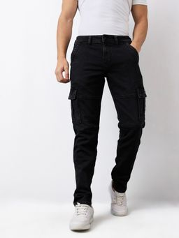 Spykar - Men Black Regular Fit Mid Rise Cotton Casual Jeans