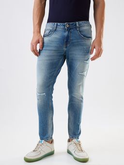 Spykar - Men Blue Slim Fit Mid Rise Cotton Stretch Casual Jeans